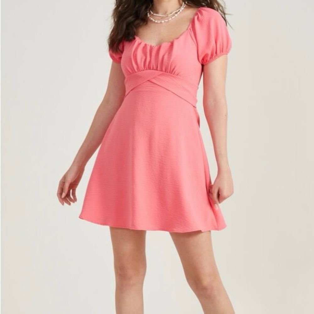 NWT Altar’d State Elsie Puff Sleeve dress size L, color Orange Coral